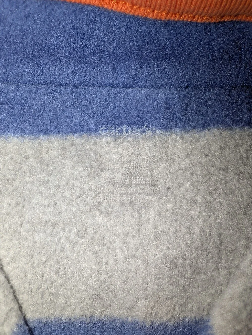Carter's Blue & Gray Striped Fleece One-Piece Size 9 Month